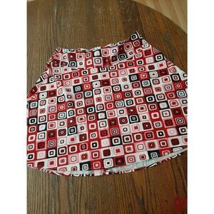 Size 7/8 My Michelle Red Pink White Rear Zip Mini Skirt